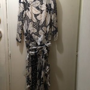 Black and White pure silk dress